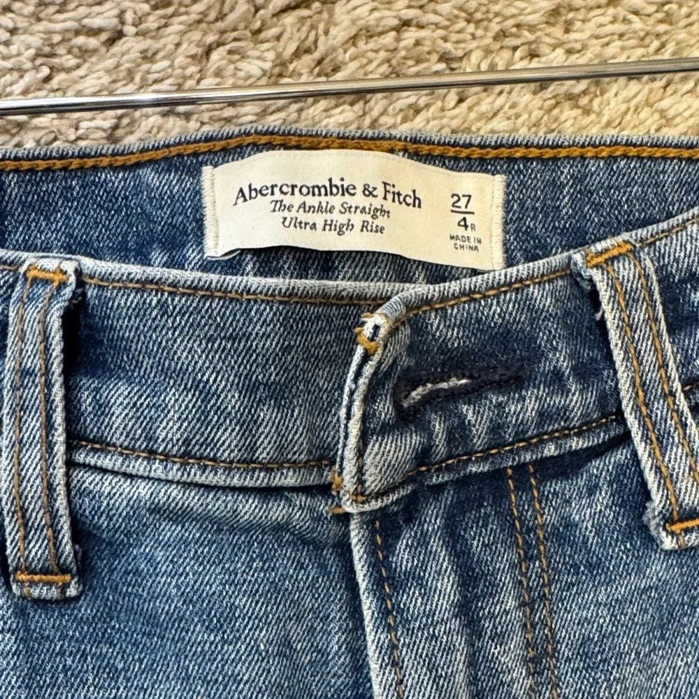 Abercrombie & Fitch Blue Distressed Straight Leg Jeans - Picture 3 of 15